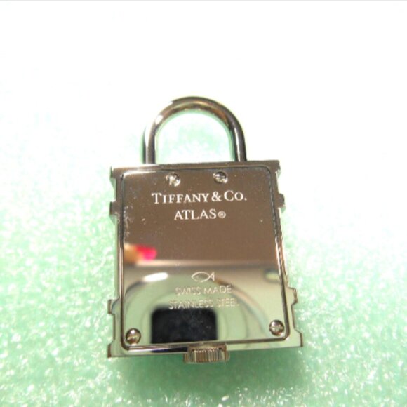 NEW! Tiffany & Co Atlas Lock Watch Pendant Charm Swiss SS 4 Necklace Bracelet - Picture 3 of 4